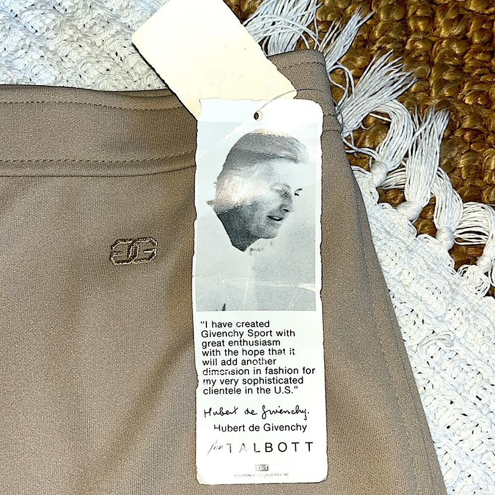 🚫Sold VTG Givenchy Sport Tan beige Hi Rise Knit Pant Sz 8 vintage deadstock w/ta - Picture 6 of 14